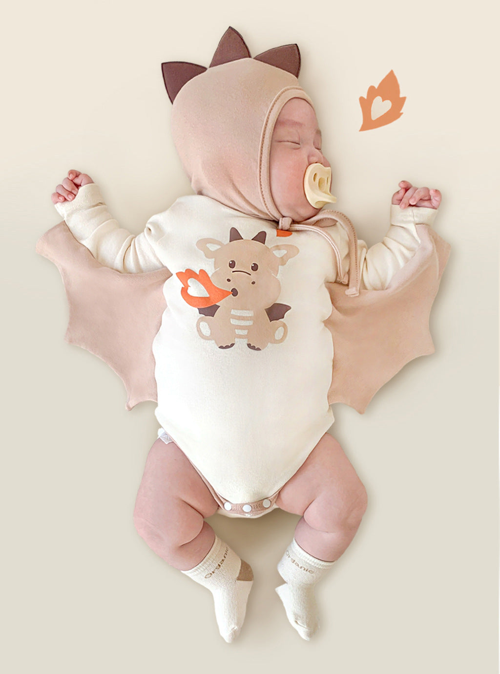 Fire Dragon Print Baby Romper Outfit