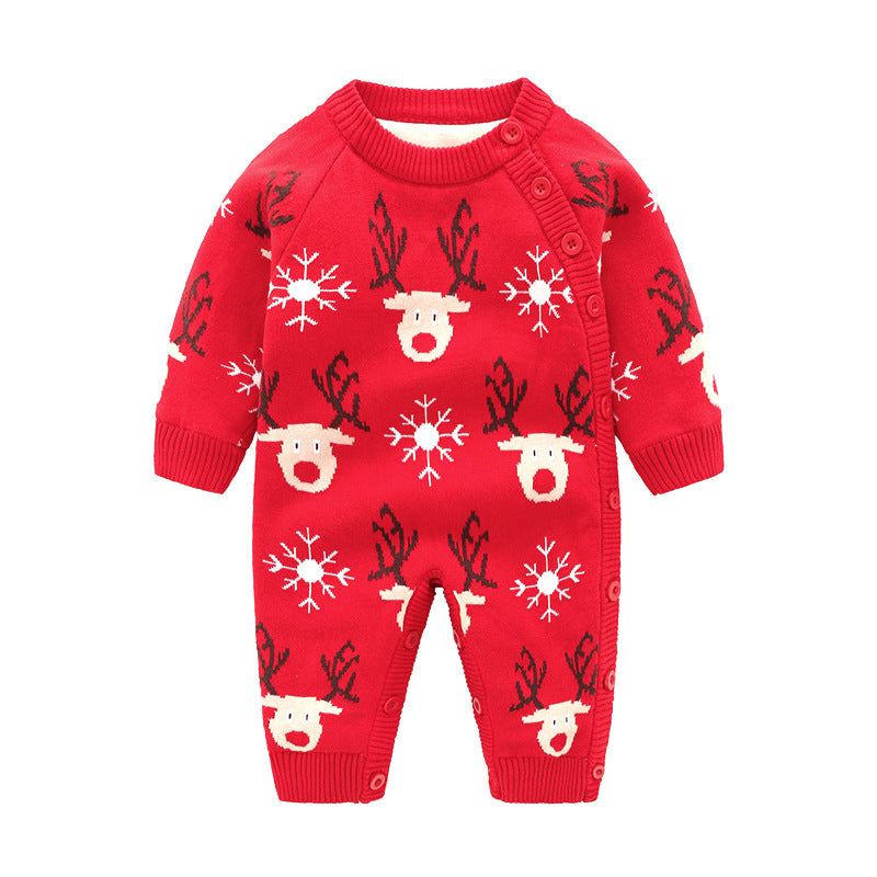 Newborn Baby Crawling Clothes with Thickened Harness