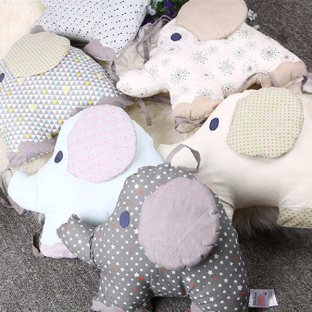 Cotton Baby Crib Bedding with Embroidered Elephant Design