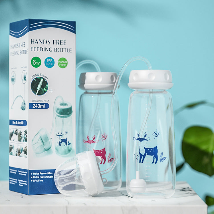 Baby Hand-free Standard Diameter 240ml Feeding Bottle