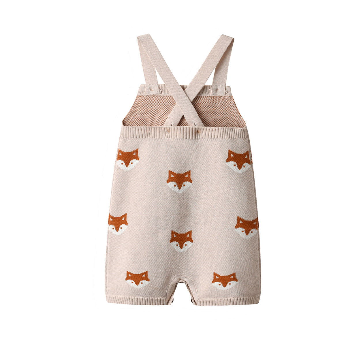 Fox Print Knitted Baby Romper Spring & Autumn Jumpsuit