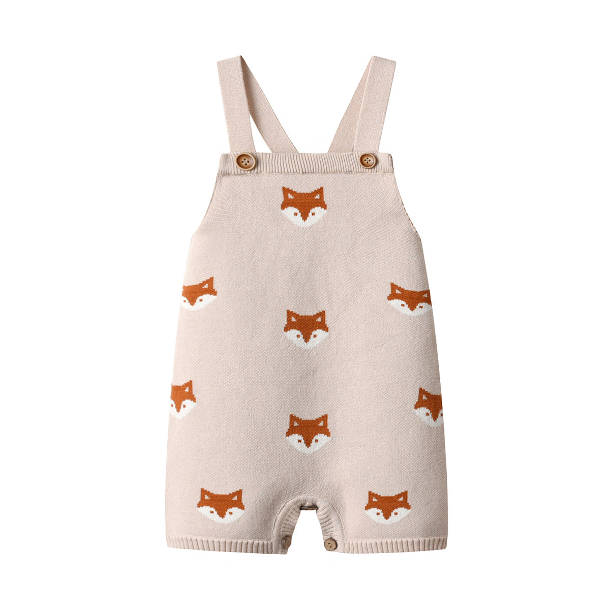 Fox Print Knitted Baby Romper Spring & Autumn Jumpsuit