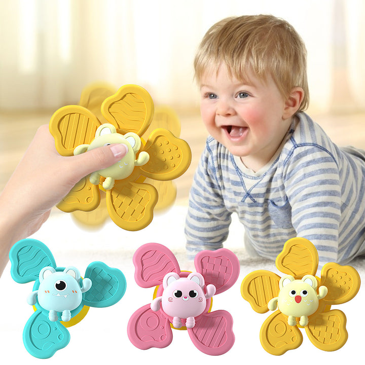 Baby Bath Spinner Toy with Suction Cup Animal Figures