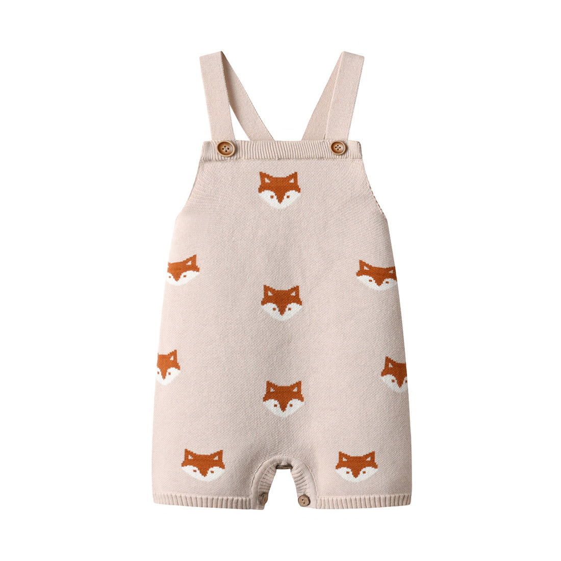 Fox Print Knitted Baby Romper Spring & Autumn Jumpsuit